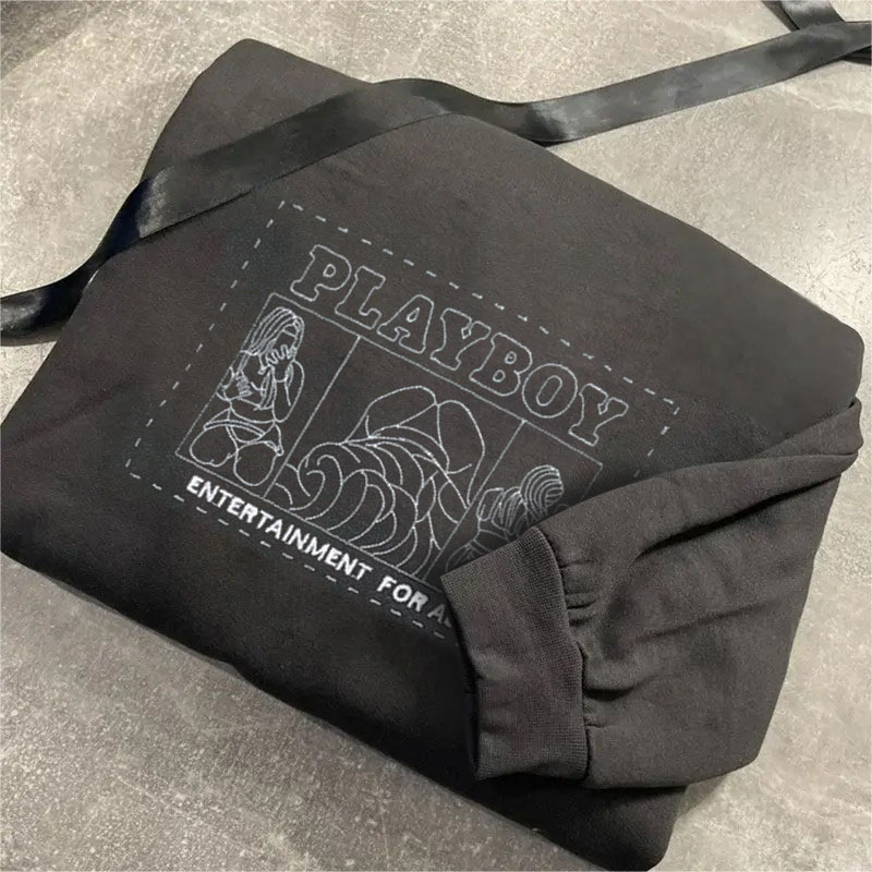 Custom Play Boy Embroidery Spicy Photo Portrait Hoodie