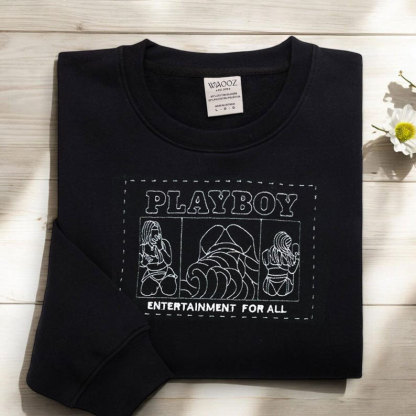 Custom Play Boy Embroidery Spicy Photo Portrait Hoodie