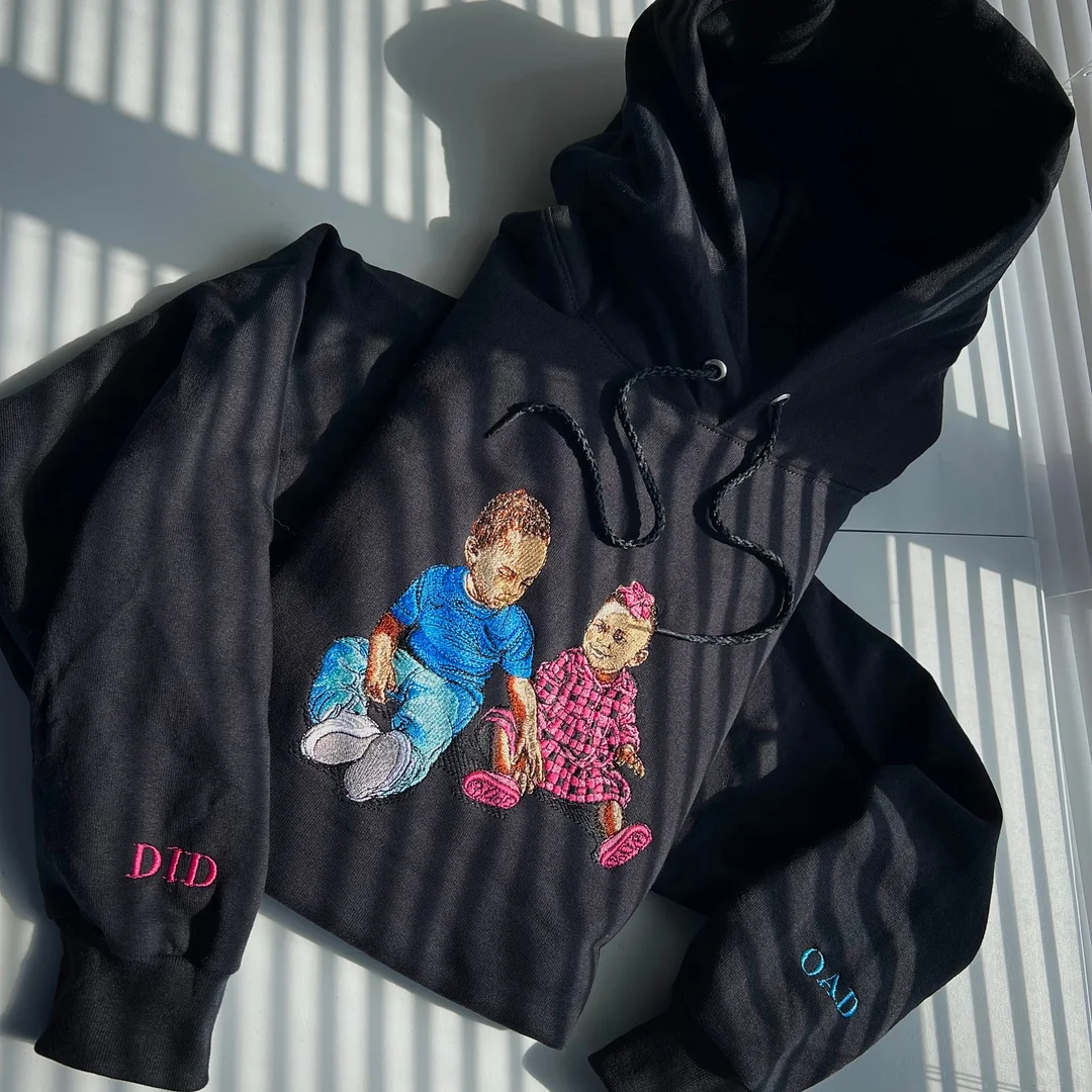 Custom Detailed Embroidered Portrait Sweatshirt & Hoodie 