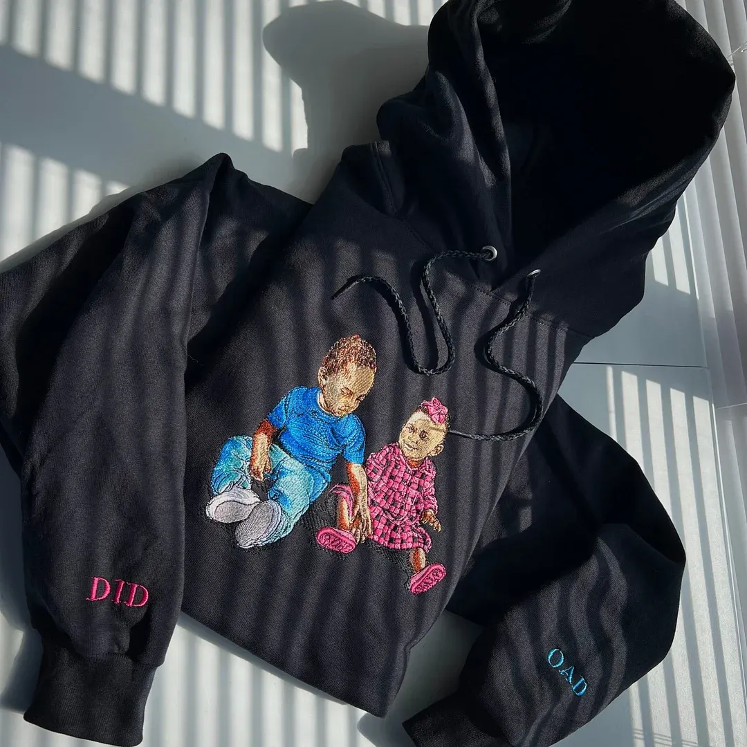 Custom Detailed Embroidered Portrait Sweatshirt & Hoodie 