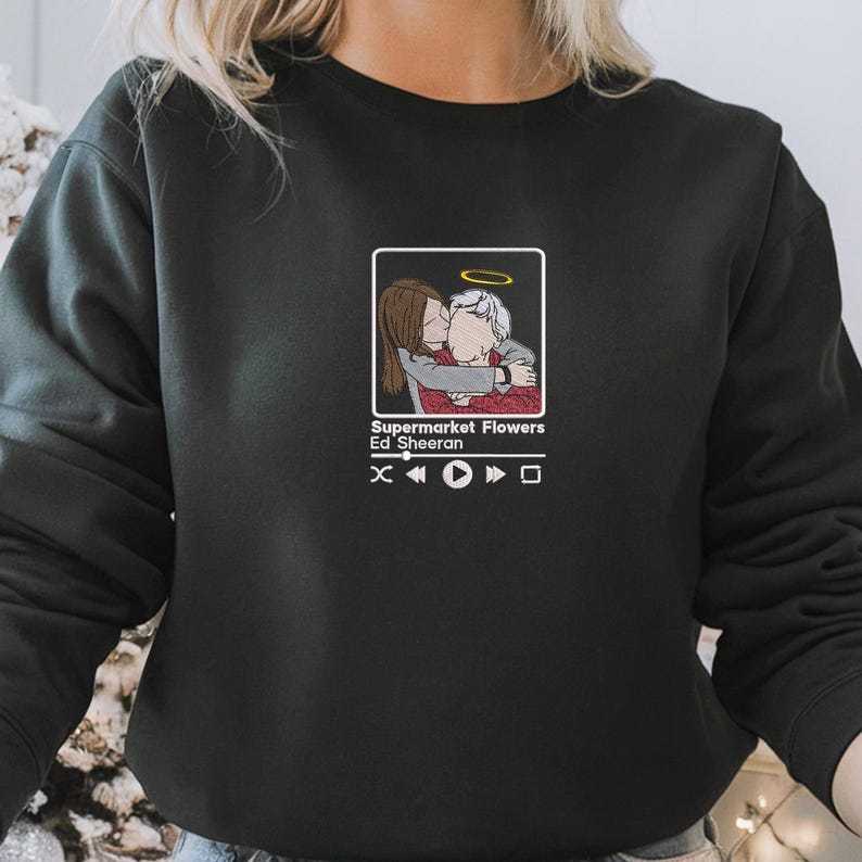 Custom Embroidery Photo Portrait Sweatshirt With Music Player