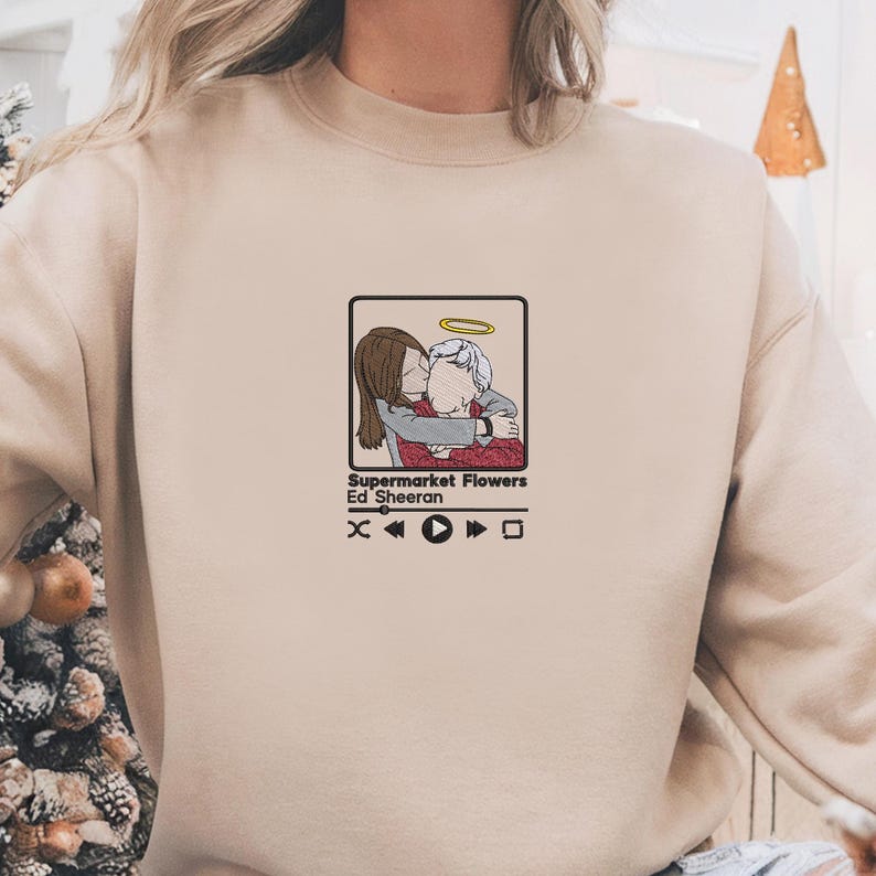 Custom Embroidery Photo Portrait Sweatshirt With Music Player