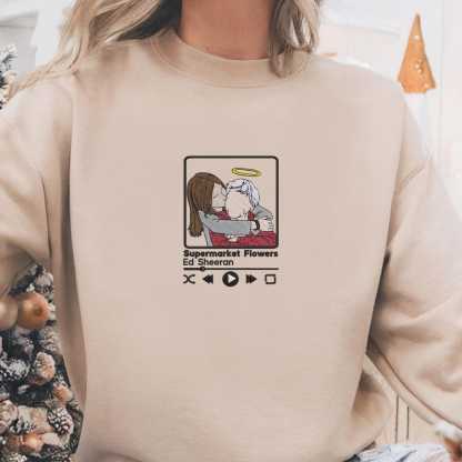 Custom Embroidery Photo Portrait Sweatshirt With Music Player