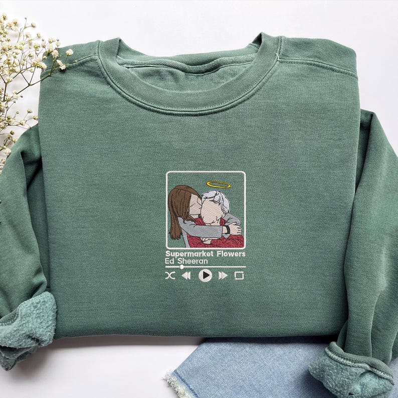 Custom Embroidery Photo Portrait Sweatshirt With Music Player
