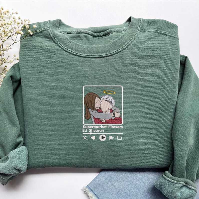 Custom Embroidery Photo Portrait Sweatshirt With Music Player