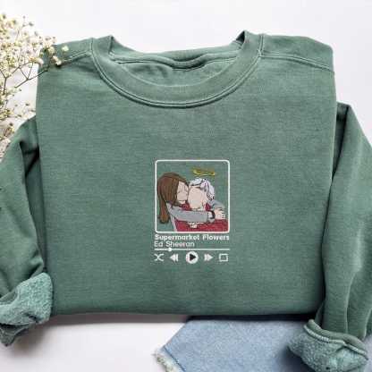 Custom Embroidery Photo Portrait Sweatshirt With Music Player