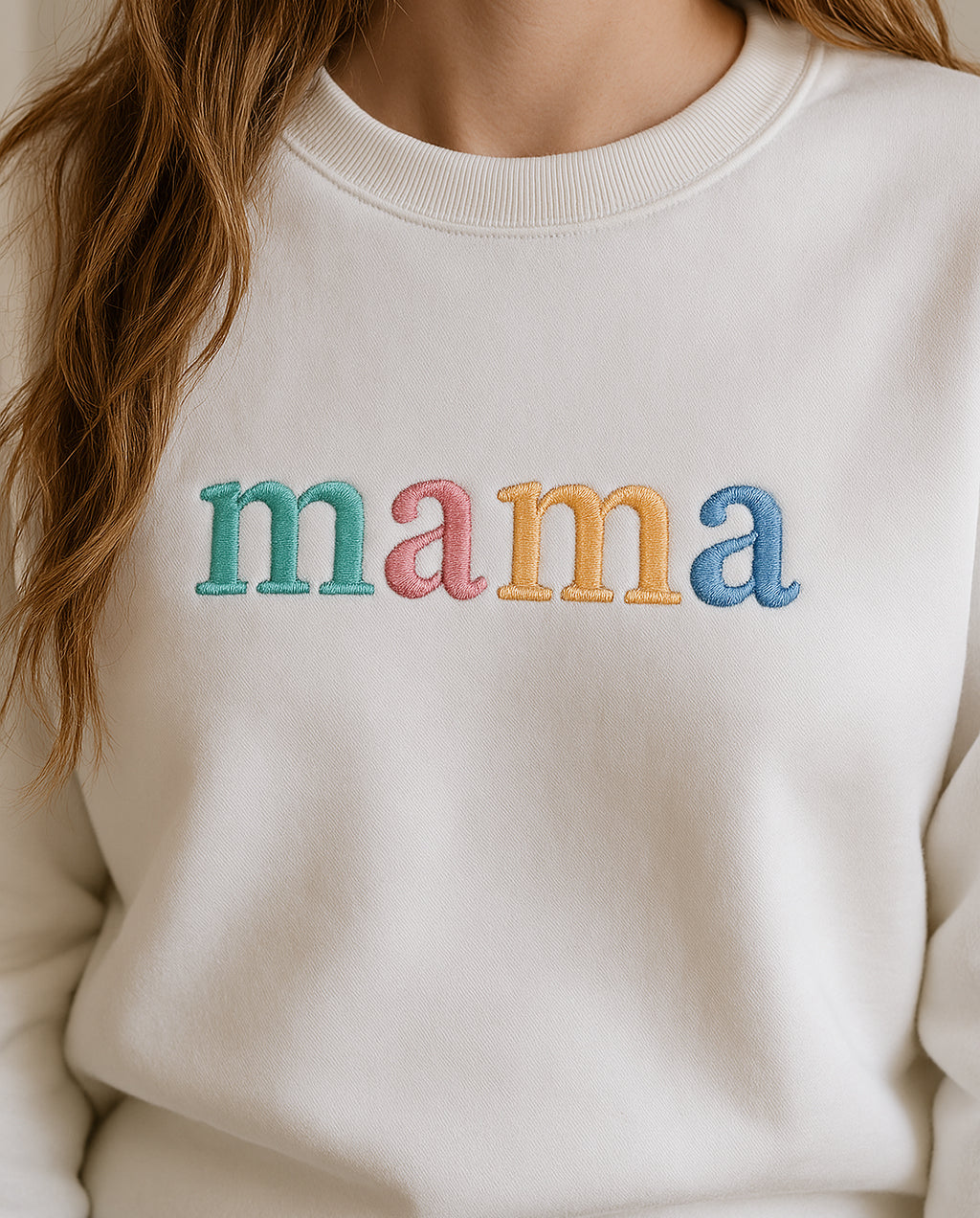 Personalized Pastel Mama Sweatshirt With Kids Names On Sleeve