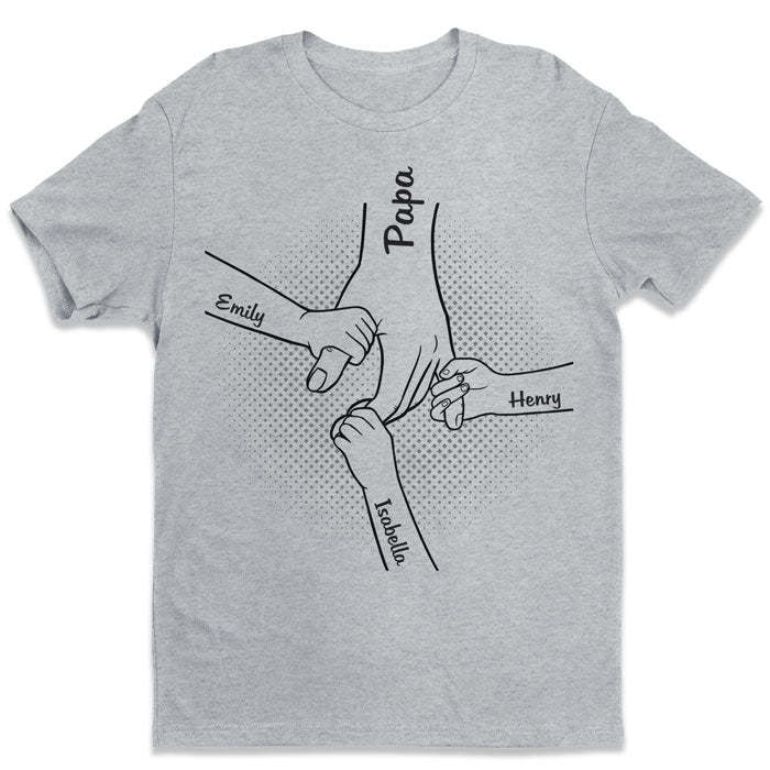Hand In Hand, I Will Always Protect You-Custom Hand Holding T-shirt/Sweatshirt With Kids Names