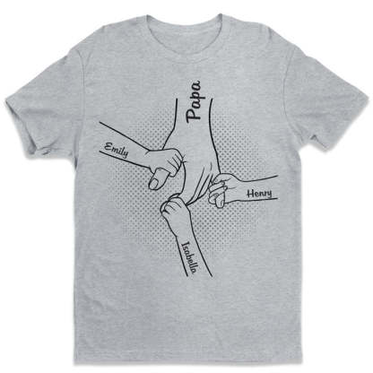 Hand In Hand, I Will Always Protect You-Custom Hand Holding T-shirt/Sweatshirt With Kids Names