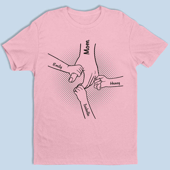 Hand In Hand, I Will Always Protect You-Custom Hand Holding T-shirt/Sweatshirt With Kids Names