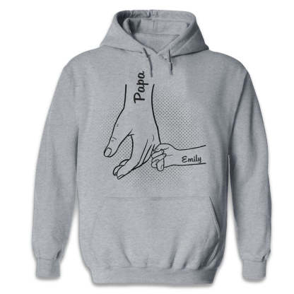 Hand In Hand, I Will Always Protect You-Custom Hand Holding T-shirt/Sweatshirt With Kids Names