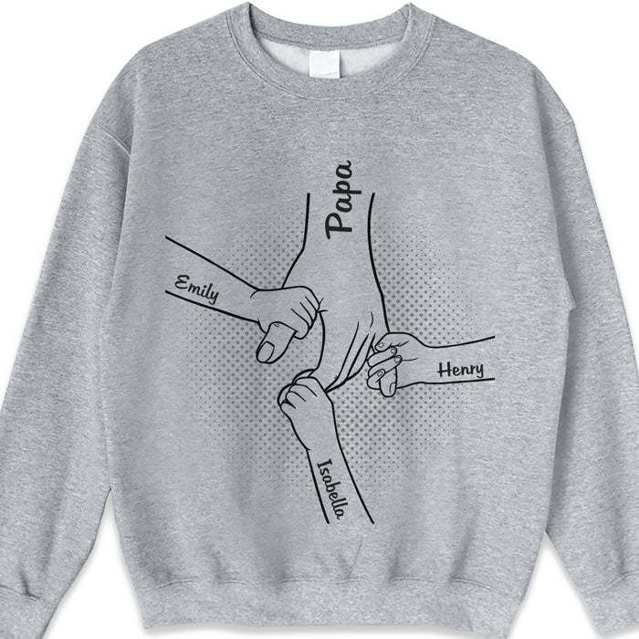 Hand In Hand, I Will Always Protect You-Custom Hand Holding T-shirt/Sweatshirt With Kids Names