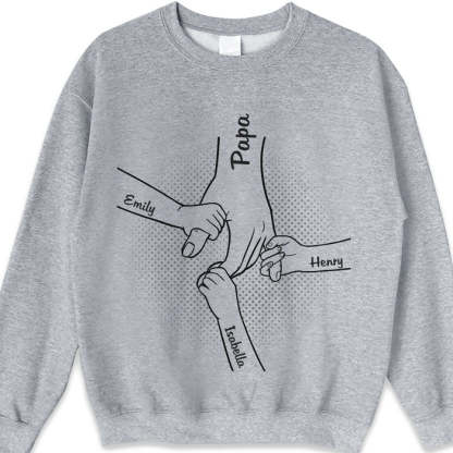 Hand In Hand, I Will Always Protect You-Custom Hand Holding T-shirt/Sweatshirt With Kids Names