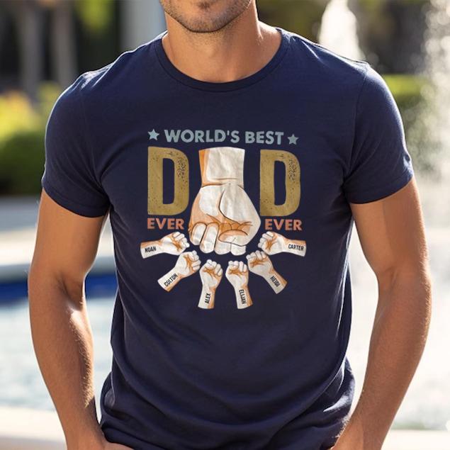 Personalized World's Best Dad Family Hands T-shirt/Sweatshirt/Hoodie