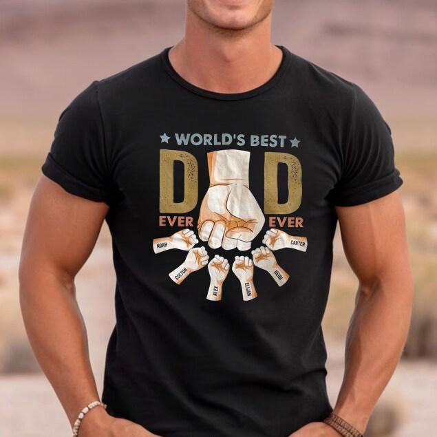 Personalized World's Best Dad Family Hands T-shirt/Sweatshirt/Hoodie