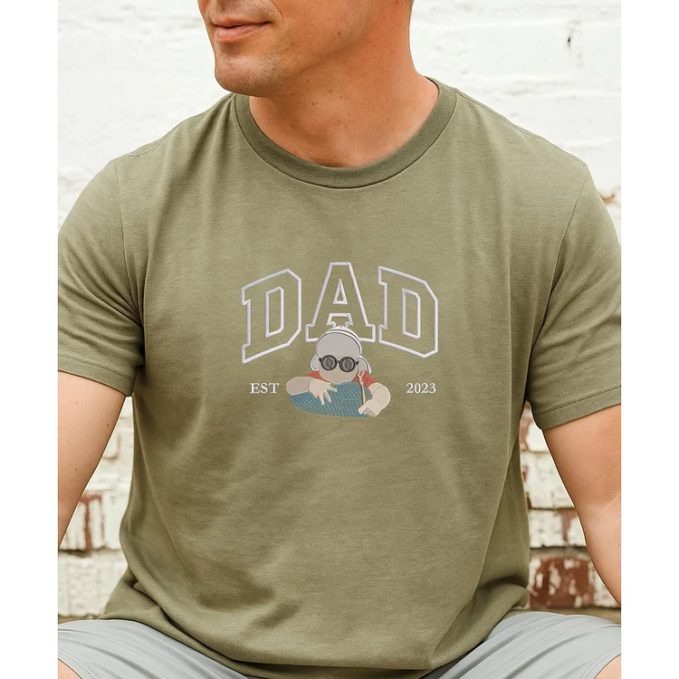 Custom Embroidered Dad Sweatshirt With Photo,Gift For Dad From Mom