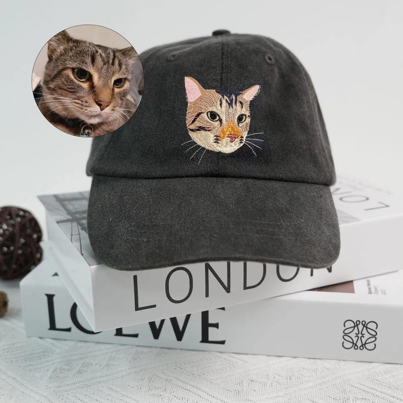 Custom Pet Photo Portrait Embroidered Baseball Cap/Hat