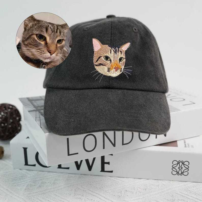 Custom Pet Photo Portrait Embroidered Baseball Cap/Hat