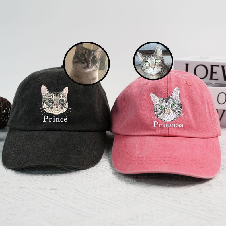 Custom Pet Photo Portrait Embroidered Baseball Cap/Hat