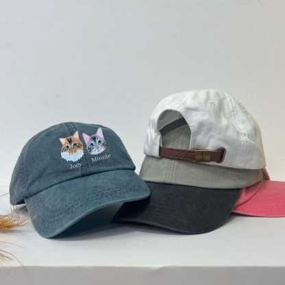 Custom Pet Photo Portrait Embroidered Baseball Cap/Hat
