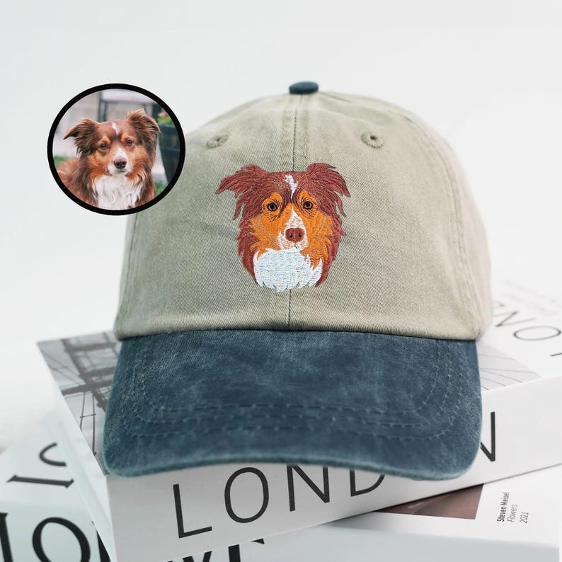 Custom Pet Photo Portrait Embroidered Baseball Cap/Hat