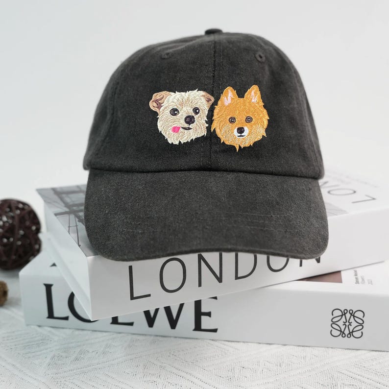 Custom Pet Photo Portrait Embroidered Baseball Cap/Hat