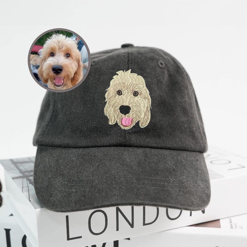 Custom Pet Photo Portrait Embroidered Baseball Cap/Hat