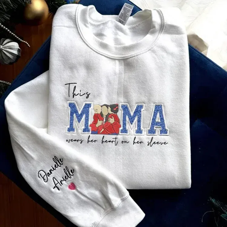 Customize Mom's Glitter Sweatshirt With Photo To Show Her Love