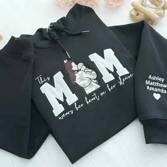 Customize Mom's Glitter Sweatshirt With Photo To Show Her Love