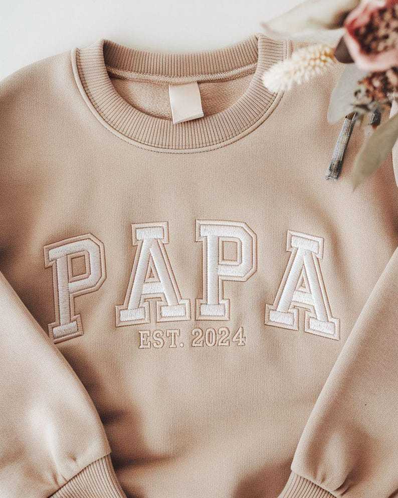 Personalisierter Bestickter Papa Sweatshirt, Geschenk für Papa, Opa