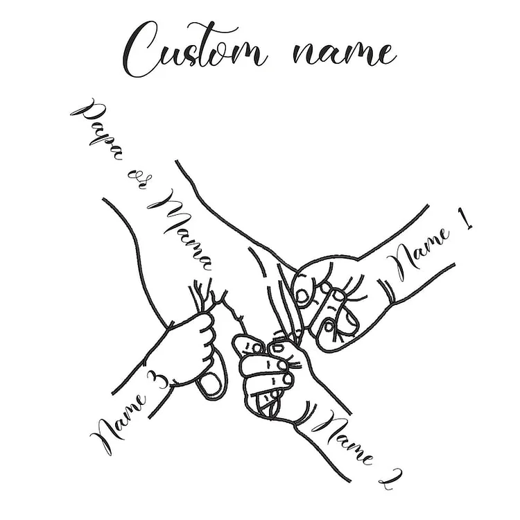 Personalized Mom Hands Embroidered Sweatshirt, Handprint with Kids Names Embroidered T-shirt Hoodie