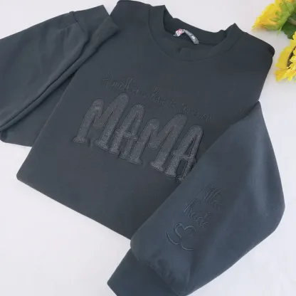 Mom's Glitter Embroidered T-Shirt And Sweatshirt, A Gift For Mom With A Warm Word!
