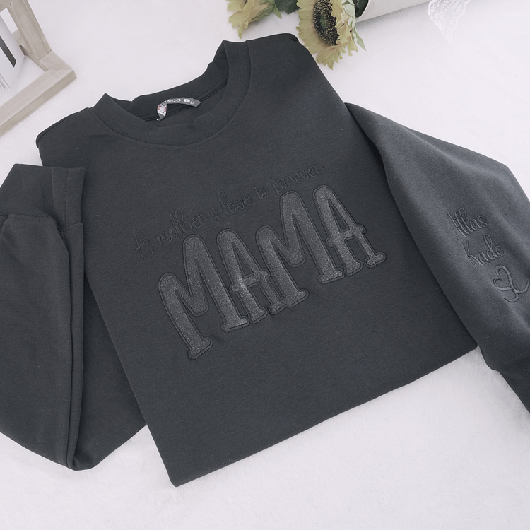 Mom's Glitter Embroidered T-Shirt And Sweatshirt, A Gift For Mom With A Warm Word!