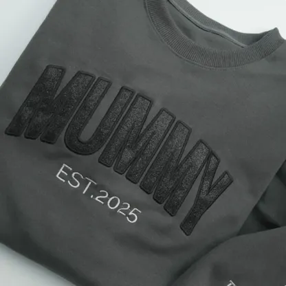 Embroidered Applique Glitter Mama T-Shirt & Sweatshirt For Mom