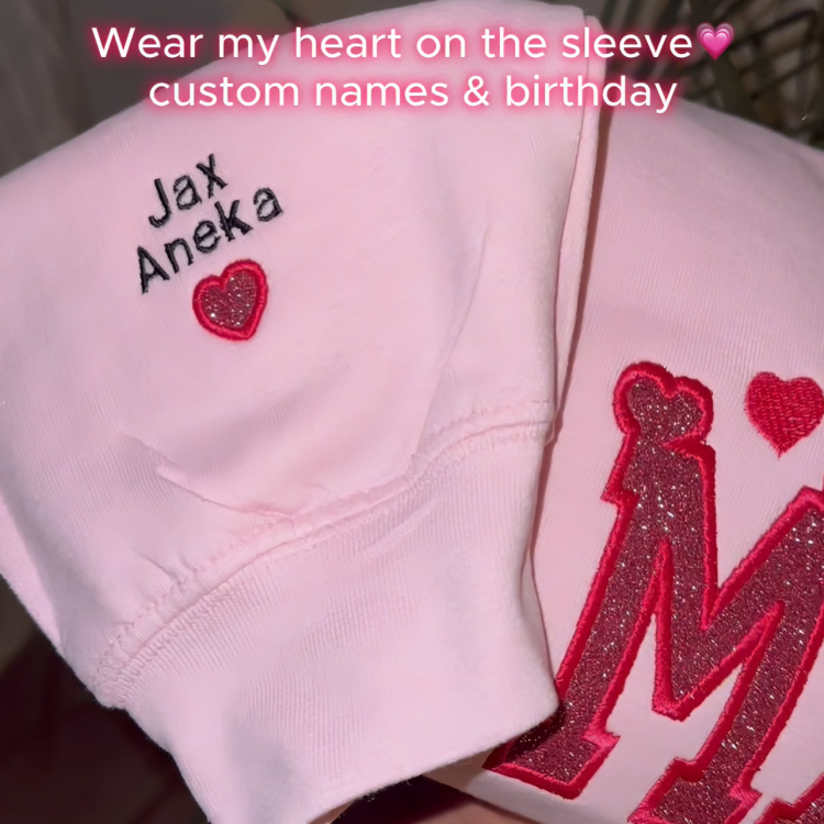 Glitter Embroidered Applique Sweatshirt，Simple Mama Pullover, Gift For Mom, Personalized Mama Shirt