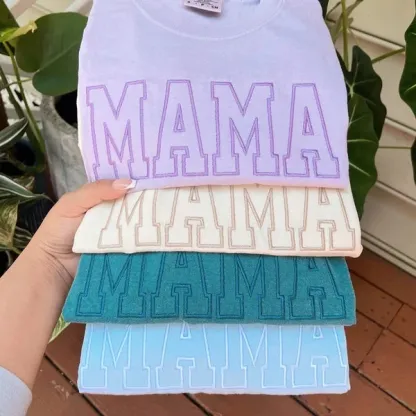 Custom Mom Embroidered Sweatshirt With Child's Name On The Sleeve Mother's Day Gift For Mom From Daughter