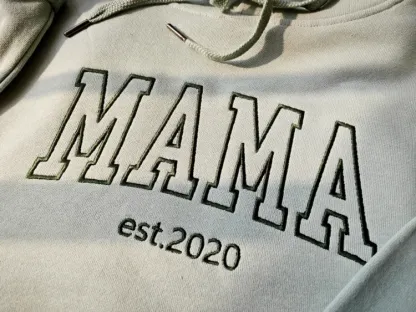 Custom Mom Embroidered Sweatshirt With Child's Name On The Sleeve Mother's Day Gift For Mom From Daughter