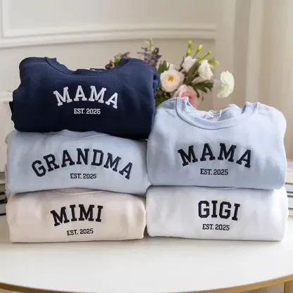 Personalized Mama Sweatshirt with Kid Names On Sleeve, Mother's Day Gift