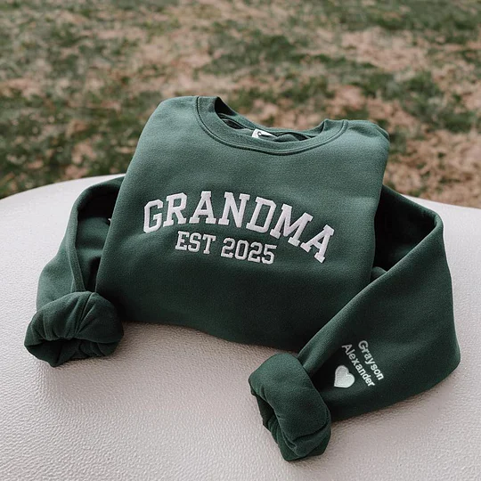 Personalized Mama Sweatshirt with Kid Names On Sleeve, Mother's Day Gift