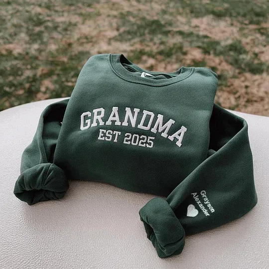 Personalized Mama Sweatshirt with Kid Names On Sleeve, Mother's Day Gift