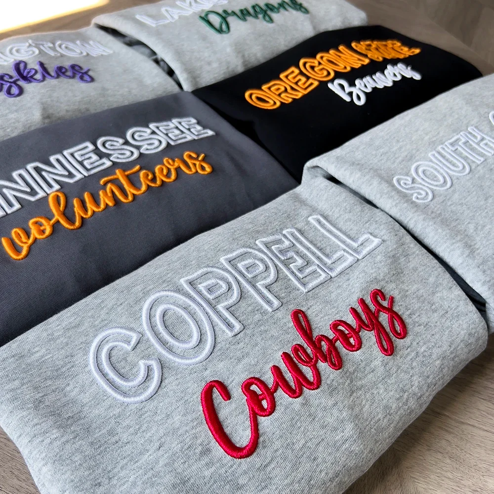 Custom 3D PUFF Embroidery Team Sweatshirt