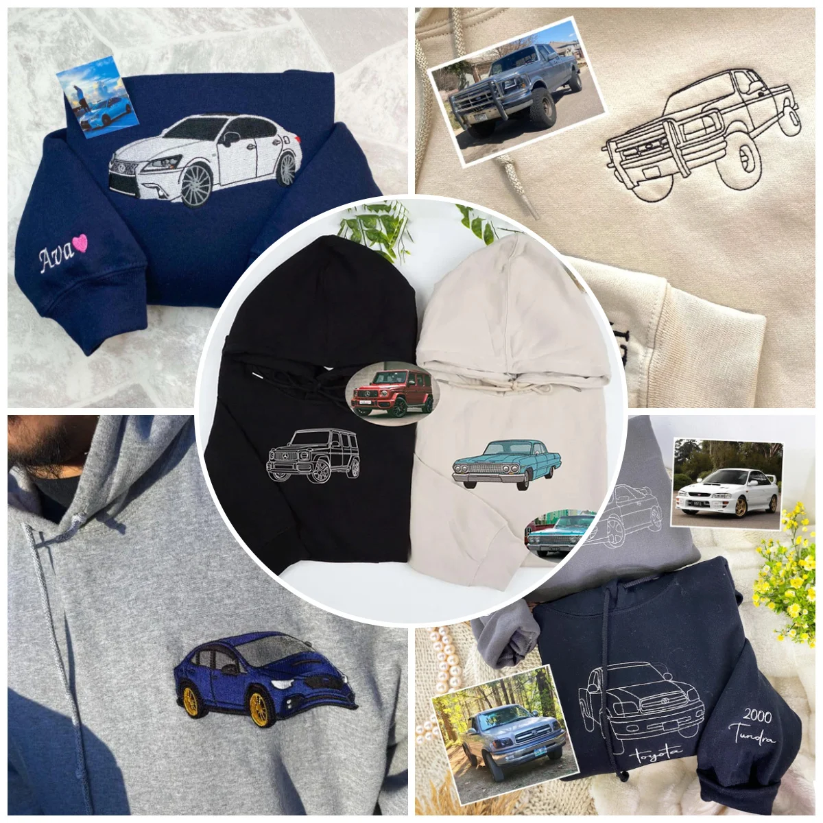 Customized Car Embroidered Hoodies