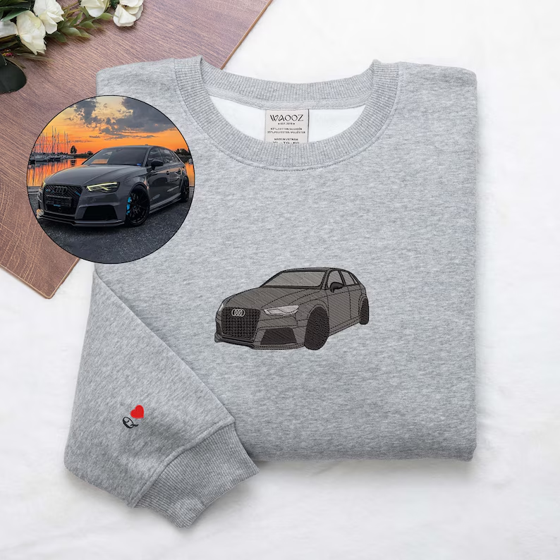 Custom Car Embroidered Sweatshirt Personalize With Your Multiple Favorite Rides