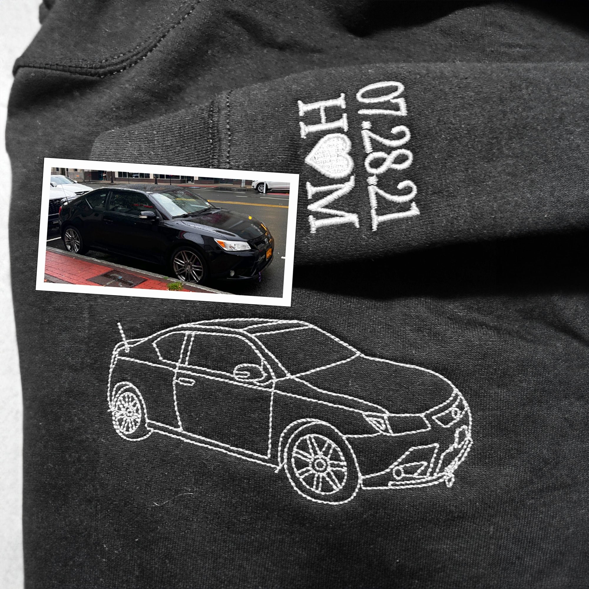Customized Car Embroidered Hoodies