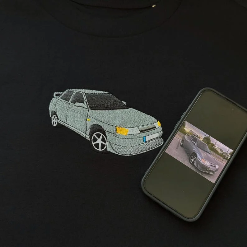 Custom Car Embroidered Sweatshirt Personalize With Your Multiple Favorite Rides