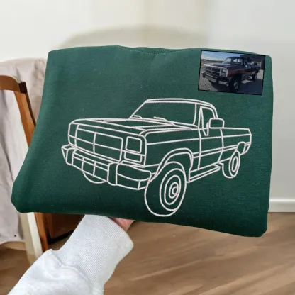 Loversdovey Custom Car Portrait Embroidered Hoodie