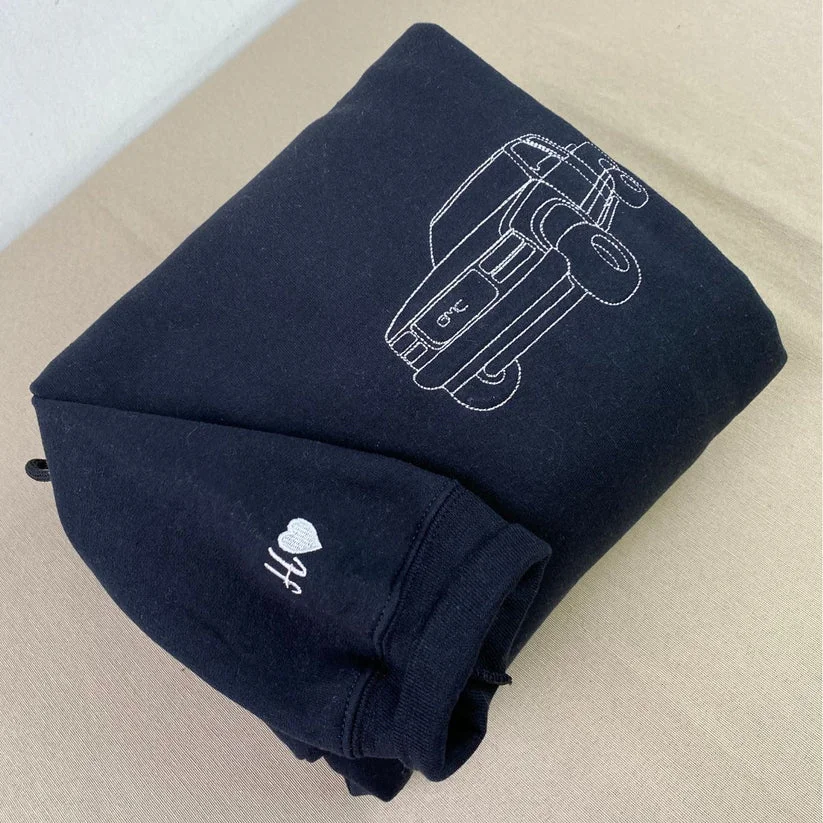 Loversdovey Custom Car Portrait Embroidered Hoodie