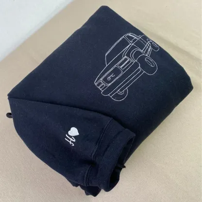 Loversdovey Custom Car Portrait Embroidered Hoodie