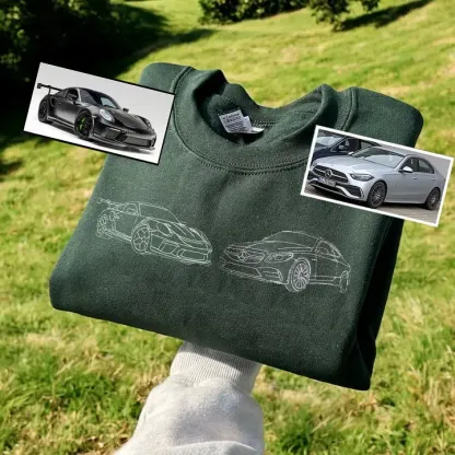 Custom Car Embroidered Sweatshirt Personalize With Your Multiple Favorite Rides
