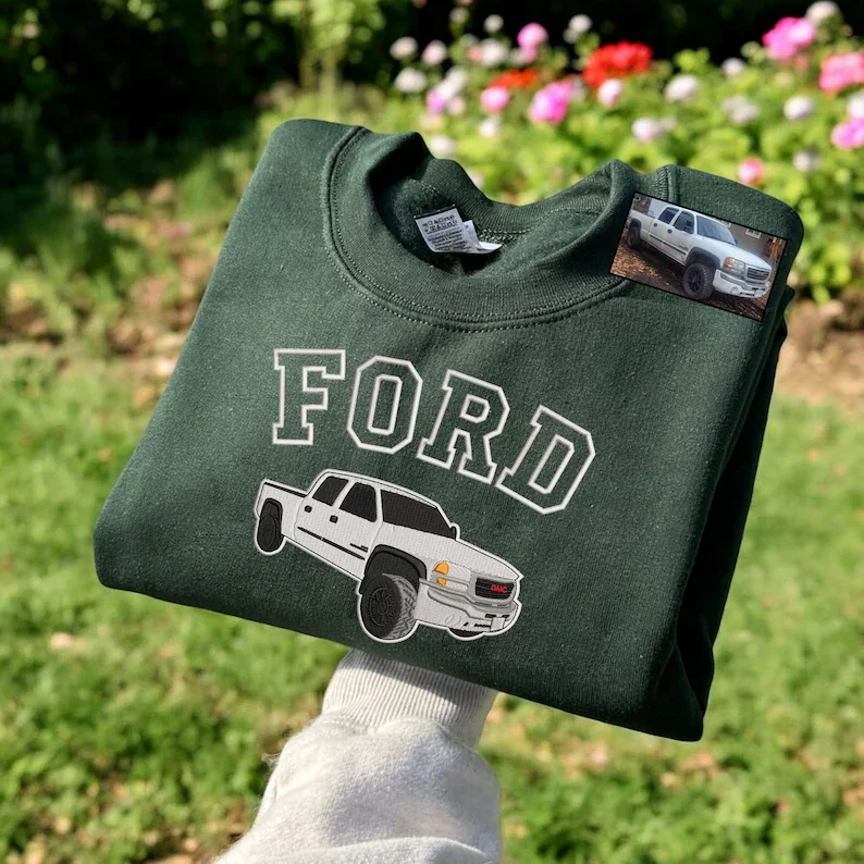Custom Embroidered Car Sweatshirt, Hoodie, Dad Gift, Gift For Him